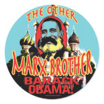 Marx Brother anti Obama Shirt Round Sticker