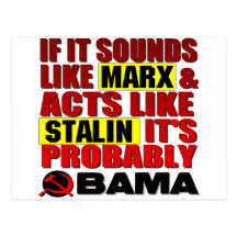 Marx, Stalin? Obama! Postcard