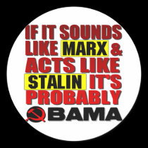 Marx, Stalin? Obama! stickers