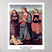 Mary Adoring The Child By Pietro Perugino Poster
