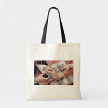 Mary And Christ Child And Five Angels Tondo Detail Canvas Bag