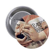 Mary And Christ Child And Five Angels Tondo Detail Pinback Button