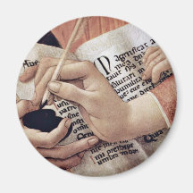 Mary And Christ Child And Five Angels Tondo Detail Magnet