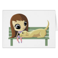 Mary and Crouton the Dog card