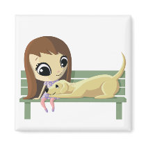 Mary and Crouton the Dog magnets