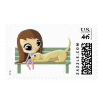 Mary and Crouton the Dog Postage Stamp