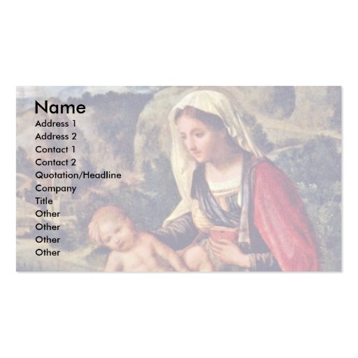 Mary And The Christ ChildIn A Landscape Business Card