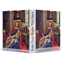 Mary And The Infant Jesus By The Fireplace Vinyl Binder
