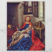 Mary And The Infant Jesus By The Fireplace Full Color Flyer
