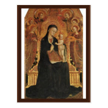 Mary And The Infant Jesus Surrounded By Six Angels Postcards