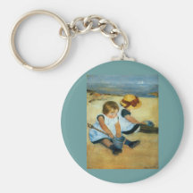 Mary Cassatt's Children on the Beach  (1884) Keychain