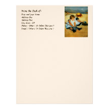 Mary Cassatt's Children on the Beach  (1884) Letterhead Design