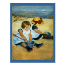 Mary Cassatt's Children on the Beach  (1884) Postcard