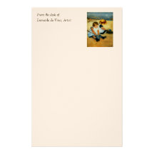 Mary Cassatt's Children on the Beach  (1884) Customized Stationery