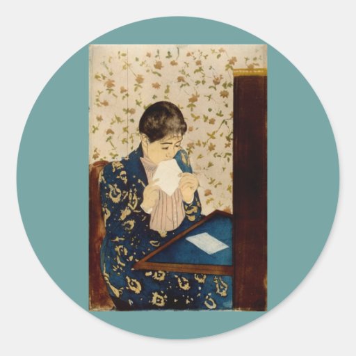 Mary Cassatt's The Letter (circa 1891) Round Sticker