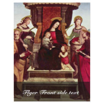 Mary Enthroned With Christ Child St. John The Bapt Flyer Design