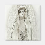 Mary In The Grotto Refrigerator Magnet