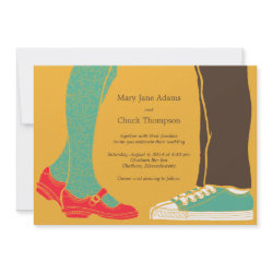 Mary Janes & Sneakers (Amber) Wedding Invitation invitation