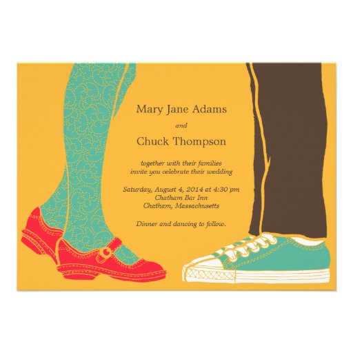 Mary Janes & Sneakers (Amber) Wedding Invitation