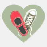 Mary Janes & Sneakers (Camo) Envelope Seal Heart Sticker