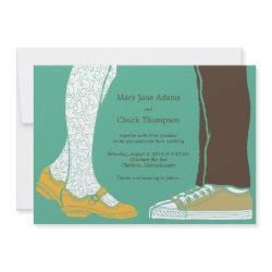 Mary Janes & Sneakers (Mint) Wedding invitation