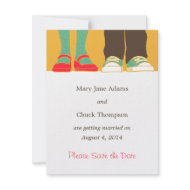 Mary Janes & Sneakers (Mustard) Save the Date invitation