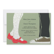 Mary Janes & Sneakers (Taupe) Wedding Invitation invitation