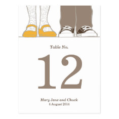 Mary Janes & Sneakers (White) Table Number Post Cards