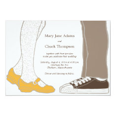 Mary Janes & Sneakers (White) Wedding Invitation