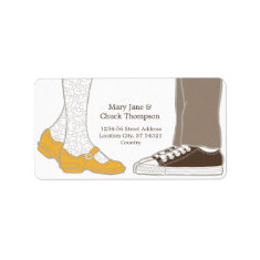 Mary Janes & Sneakers (White) Wedding Personalized Address Labels