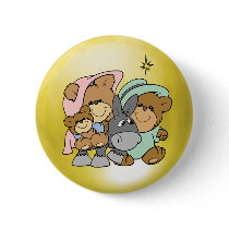 Mary, Joseph and Baby Jesus Teddy Bears buttons