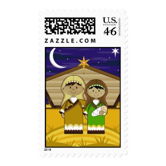 Mary, Joseph Christmas Postage stamp