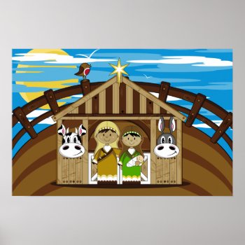 Mary, Joseph & Jesus Poster print