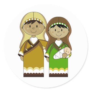 Mary & Joseph with Baby Jesus Sticker sticker
