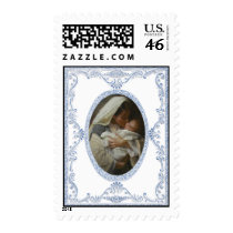 Mary Kissing Jesus Postage Stamp