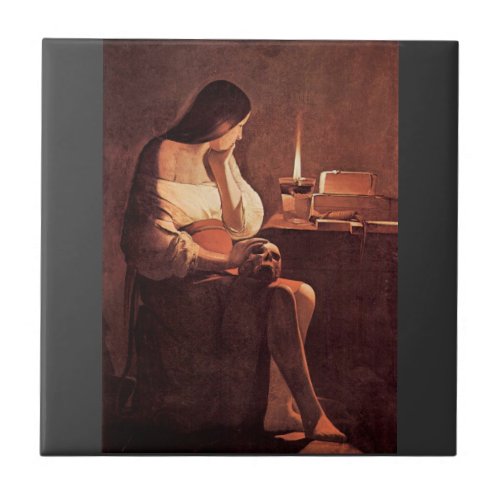 Mary Magdalene by Georges de La Tour Ceramic Tiles