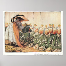 Mary, Mary, Quite Contrary Nursery Rhyme Print