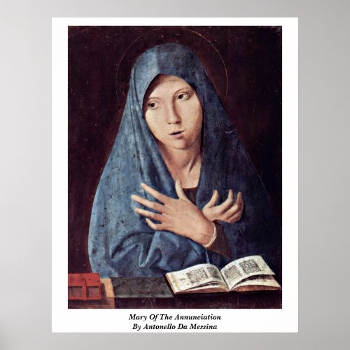 Mary Of The Annunciation By Antonello Da Messina Poster