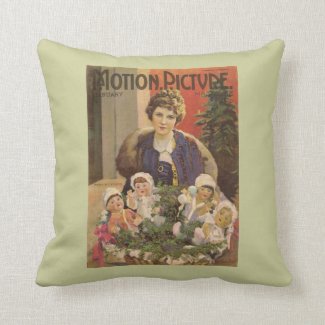 Mary Pickford Christmas and Dolls Movie Magazine Pillow