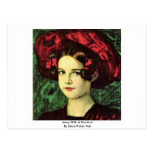 Mary With A Red Hat By Stuck Franz Von Post Cards