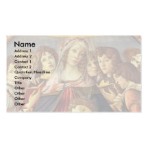 Mary With Christ Child And Six Angels Tondo Business Card Template