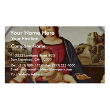 Mary With Christ Child And Two Saints Tondo Business Cards