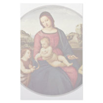Mary With Christ Child And Two Saints Tondo Personalized Stationery