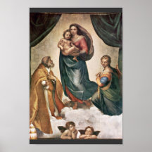 Mary With Christ Child St. Pope Sixtus Ii And St. Poster