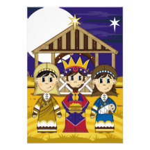 Mary with Joseph and King RSVP Card Announcements