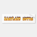 Maryand hottie fire and flames design bumper stickers