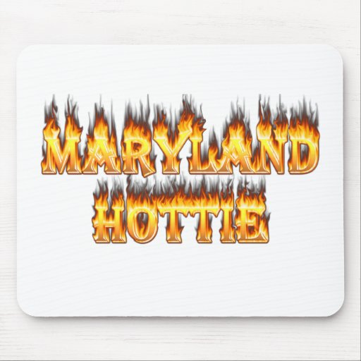 Maryand hottie fire and flames design mouse pads