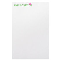 MaryJLovesYou Stationary Logo Custom Stationery