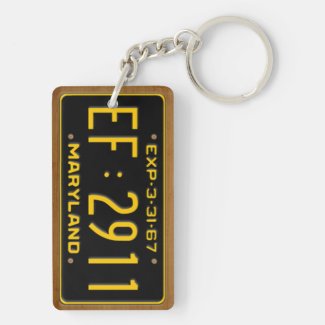 Maryland 1967 Vintage License Plate Keychain Rectangle Acrylic Key Chain