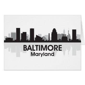 Maryland Baltimore Skyline Card
